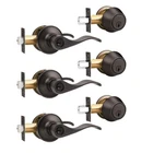 Gobrico 3 Pack Wave Entry Door Levers And Single Cylinder Deadbolt Front Open. Price: $68.30.