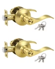 Knobwell 2 Pack Gold Door Handle Lock Keyed Alike For New. Price: $43.19.