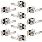 Knobonly 10 Pack Square Privacy Door Levers Interior Satin Nickel Handles New. Price: $223.98.