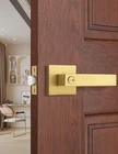Tinewa 1 Pack Heavy Duty Gold Square Privacy Interior Door Levers, Satin Brass. Price: $43.99.