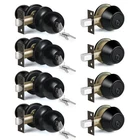 Bestten Exterior Door Knob 4 Pack Keyed Same Matte Black Deadbolt New. Price: $89.99.