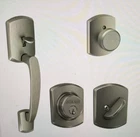 Schlage Greenwic Entry Door Handleset Knob Deadbolt Satin Nickel Single Cylinder Open. Price: $58.89.
