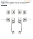 Gua Oyh Double Door Handle Set With Lever Key Satin Nickel Heavy Duty New. Price: $57.99.
