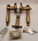 New Sorwduerm 1 Pack Antique Door Lever With Lock & Key In Brass Open. Price: $39.99.