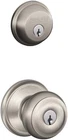 Schlage Satin Nickel FB50N V Geo 619 B60 Single Cylinder Deadbolt And F51 Entry New. Price: $89.99.