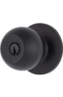 Brinks Transitional Door Knob Keyed Entry Ball, Matte Black Finished E2415-122 Open. Price: $19.99.