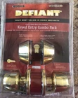 Defiant Keyed Entry & Deadbolt Brass Combo Pack New. Price: $14.99.