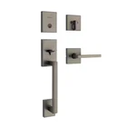 San Clemente Gunmetal Keyed Entry Door Handleset With Square Halifax Interior New. Price: $165.76.