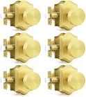 Brushed Gold Door Knobs - Heavy Duty Zinc Alloy, 6 Pack For Interiors New. Price: $188.99.