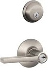 Schlage FB50N 619 Single Cylinder Deadbolt And Keyed Entry Latitude Lever, New. Price: $118.99.
