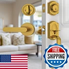 Calzibeno Front Door Lock Set Brass Handle Deadbolt Vintage New. Price: $109.05.