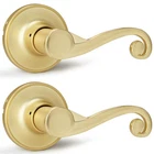 Bonpoly 2 Pack Gold Door Handles, Satin Brass Privacy Lever For New. Price: $21.99.