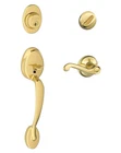 Schlage Plymouth Single Cylinder Handleset, Bright Brass F60 505 Fla 605 Open. Price: $47.99.