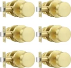 Probrico Round Passage Door Knobs, Brushed Gold Interior New. Price: $89.38.