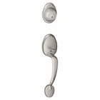 Schlage JH58BAR630 Dexter By Barcelona Exterior Handleset With Deadbolt, Satin New. Price: $97.40.
