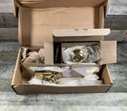 Schlage Camelot Satin Brass Door Handleset Grip With Georgian Knob Open. Price: $35.95.