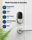 Fingerprint Front Door Lock Set - Zomnua Keyless Entry With Handles New. Price: $79.00.