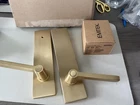 Emtek 5352HLOUS4 Rectangular Single Point Dummy Set Helios Lever-satin Brass Open. Price: $169.15.