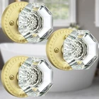 Gold Crystal Door Knobs Interior, Octagon Glass Knob, 3PACK Privacy Cr... New. Price: $101.68.