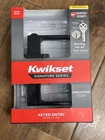 Kwikset Singapore Rectangular Keyed Smartkey Entry Door Handle Matte Black New. Price: $39.99.
