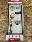 Kwikset 687DAXT 3 Smt Cp Single Cylinder Front Entry Door Lock Kit, Gold Open. Price: $49.99.