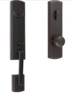 Delaney Briona Oil Rubbed Bronze Left Single Cylinder Door Handle Set New. Price: $98.94.