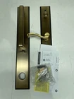 Grandeur 850005 Hardware Carre' One-piece Handleset Entry Set, Vintage Brass Open. Price: $500.00.