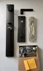 Baldwin EESANXSQUCQE112 Santa Cruz Full Plate Single Cylinder Keyed Handleset Open. Price: $229.97.
