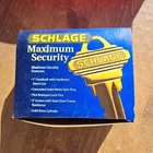 Schlage Maximum Security Door Outside Handle Deadbolt Lock Set Bright Brass Nib New. Price: $35.00.