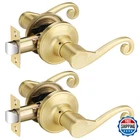 Bonpoly 2-PACK Gold Passage Door Lever Handles Satin Brass Hall/closet New. Price: $78.95.