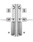 Newbang Brushed Nickel Double Door Handle Keyed Dummy MDHST2016SN-SET-BR. Price: $76.50.