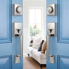Gua Oyh Double Door Handle Set With Lever Key Satin Nickel Heavy Duty New. Price: $42.99.