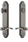 Grandeur Nostalgic Door Knob, Handle Set, Single Cylinder Deadbolt Ant Pew Open. Price: $165.00.
