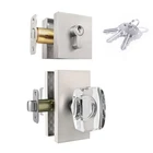 Brushed Nickel Crystal Glass Passage Door Knob And Single Cylinder Deadbolt C... New. Price: $59.62.