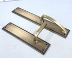Signature Hardware Aurick Right Handed Solid Brass Dummy Door Lever Set 479314 Open. Price: $81.95.