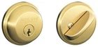 Schlage B60T Brass Single Cylinder Grade 1 Deadbolt With Tapered Latch New. Price: $53.05.