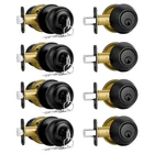 Plustool 4 Pack Front Door Lock Set,matte Black Exterior With D... New. Price: $65.17.