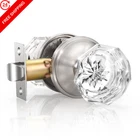 Knobwell Passage Clear Glass Door Diamond Shape, 1 Pack, Satin Nickel. Price: $34.99.