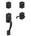 Schlage FC60 Cam 622 Wit Matte Black Single Cylinder Door Handleset Open. Price: $71.99.