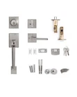 Gua Oyh Double Door Handle Set With Lever Key Satin Nickel Heavy Duty New. Price: $54.99.