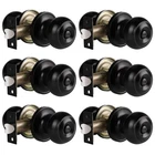 Gobrico 6 Pack Matte Black Privacy Knobs Round Door Interior For Bedroom New. Price: $59.97.
