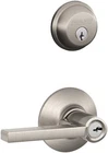 Schlage Latitude Single Cylinder Deadbolt & Keyed Entry Door Handle FB50N LAT619 Open. Price: $44.99.