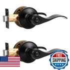 Knobonly 2 Pack Matte Black Door Lever Privacy Handles, Zinc Alloy New. Price: $66.08.