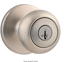 Kwikset 400CV-S Nickel Cove Keyed Entry Door Knobset With Smartkey Open. Price: $15.00.