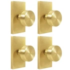 Satin Brass Zinc Alloy Dummy Door Knob, Round Non-locking With Rectangul... New. Price: $135.40.