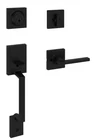 Kwikset Amador Matte Black Single Cylinder Entry Door Handleset W/ Hollis Lever Open. Price: $50.00.
