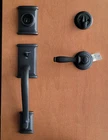 Vintage Kwikset Ashfield Matte Black Front Entry Door Handleset Lock New. Price: $239.99.