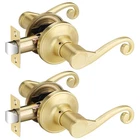 Bonpoly 2-PACK Satin Brass Passage Door Handles Wave Levers Hall/closet New. Price: $78.95.