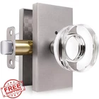 Bonkudoo Privacy Glass Door Knobs Brushed Nickel New. Price: $52.99.
