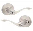 Kwikset Balboa Satin Nickel Keyed Entry Door Handle Featuring Smartkey Security New. Price: $25.00.